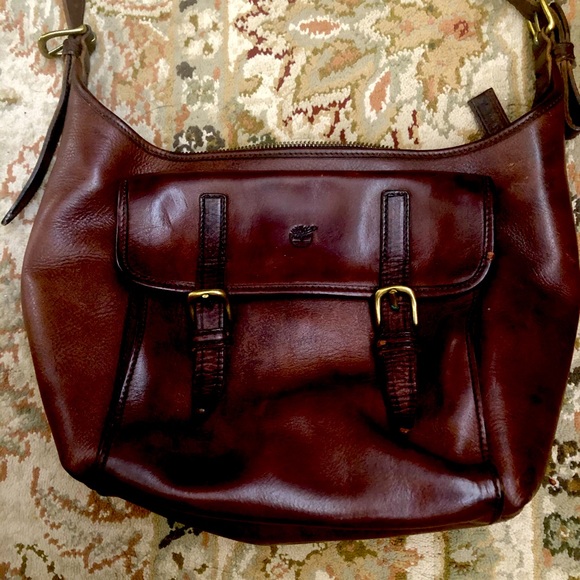 Timberland Brown Leather Messenger Bag - Picture 1 of 4